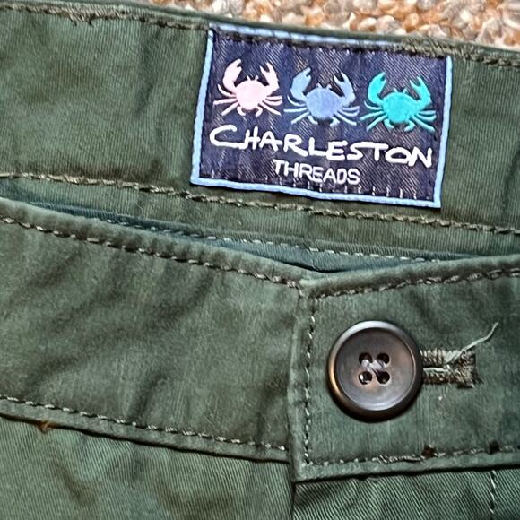Charleston Threads Christmas Pants. Green with Gingerbread/Candy Canes. 34X32 - Picture 3 of 6